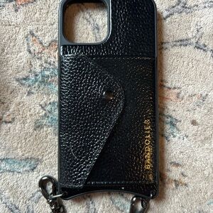 Bandolier Black Leather Phone Case